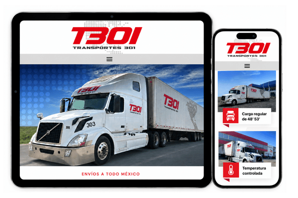 Diseño de página web Transportes 301