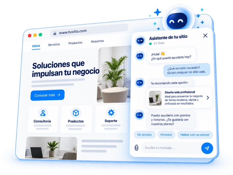Agente de inteligencia artificial integrado en una página web